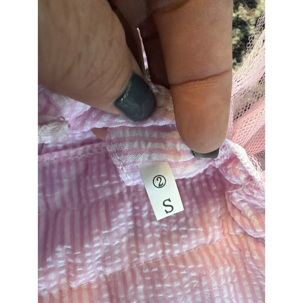 XS Small Dog‎ Dress Pink Seersucker Tutu Puppy Dress Small Dog Party Fancy